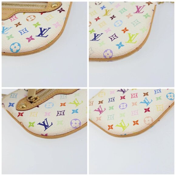 LOUIS VUITTON Monogram Multicolor Pochette MM Pouch White M60028 LV Auth BA7202 - Picture 14 of 16